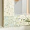 36" Cream & Aqua Coastal Mother Of Pearl Wall Mirror